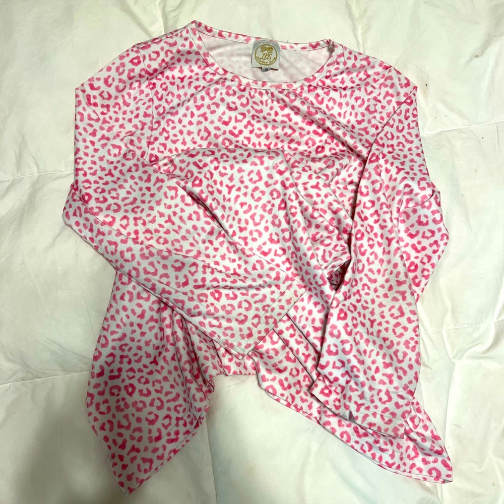 Pink Leopard Print Kids Pajama Nightgown